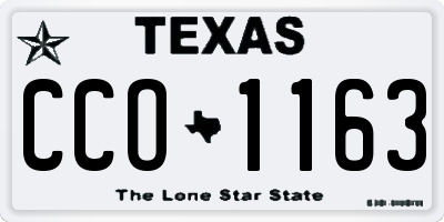 TX license plate CCO1163