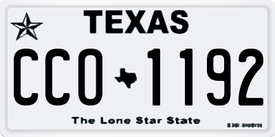 TX license plate CCO1192