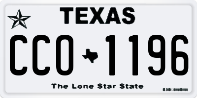 TX license plate CCO1196
