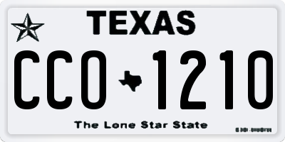 TX license plate CCO1210