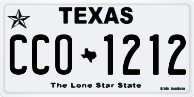 TX license plate CCO1212