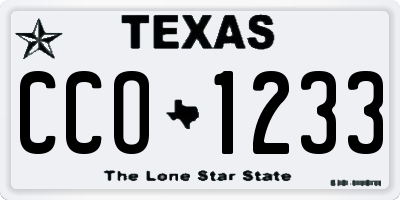 TX license plate CCO1233