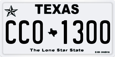 TX license plate CCO1300
