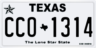 TX license plate CCO1314
