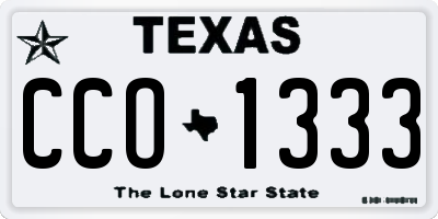 TX license plate CCO1333