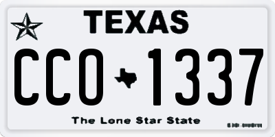 TX license plate CCO1337