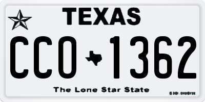 TX license plate CCO1362