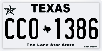 TX license plate CCO1386