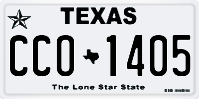 TX license plate CCO1405