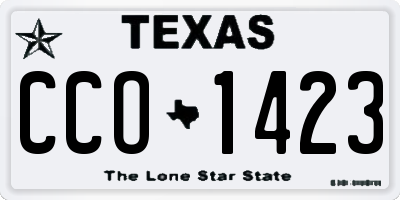 TX license plate CCO1423
