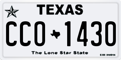 TX license plate CCO1430