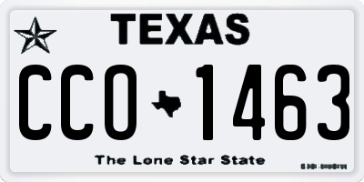 TX license plate CCO1463