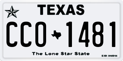TX license plate CCO1481