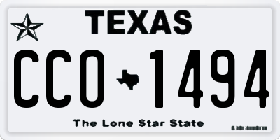 TX license plate CCO1494