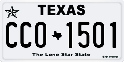 TX license plate CCO1501