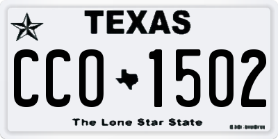 TX license plate CCO1502