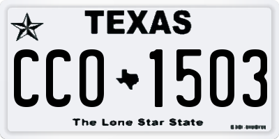 TX license plate CCO1503