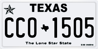 TX license plate CCO1505