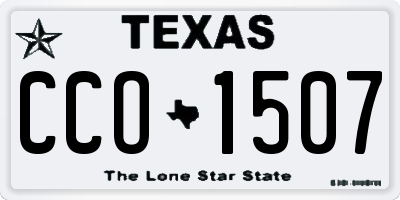 TX license plate CCO1507