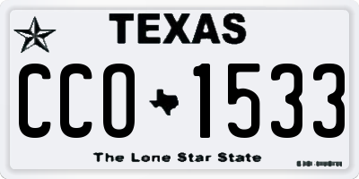TX license plate CCO1533