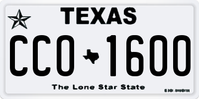 TX license plate CCO1600