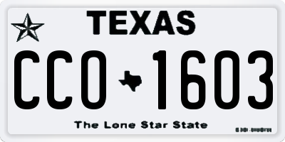 TX license plate CCO1603