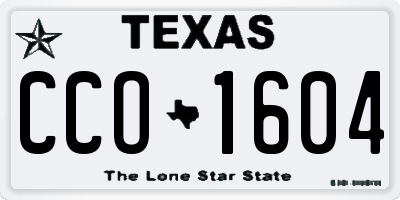 TX license plate CCO1604