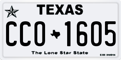TX license plate CCO1605