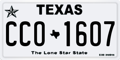 TX license plate CCO1607
