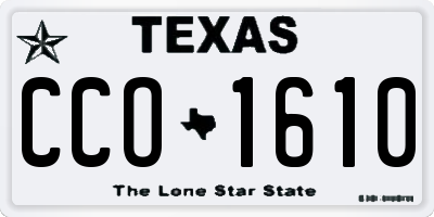 TX license plate CCO1610