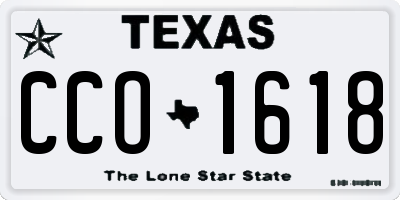 TX license plate CCO1618