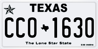 TX license plate CCO1630