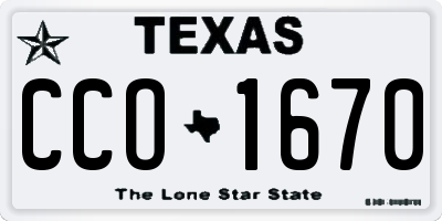 TX license plate CCO1670