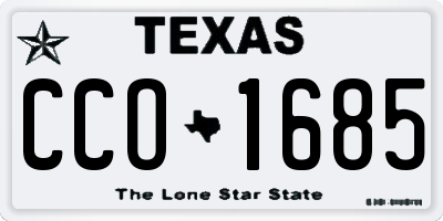 TX license plate CCO1685