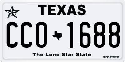 TX license plate CCO1688