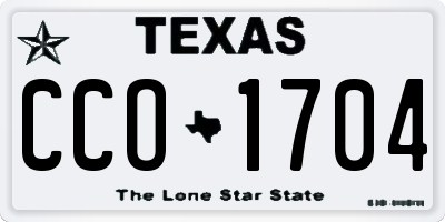 TX license plate CCO1704