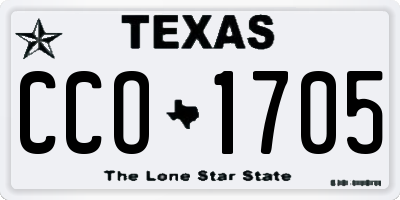 TX license plate CCO1705
