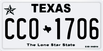 TX license plate CCO1706