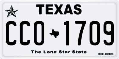 TX license plate CCO1709