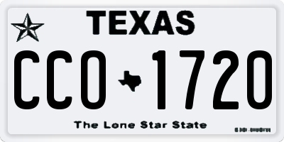 TX license plate CCO1720