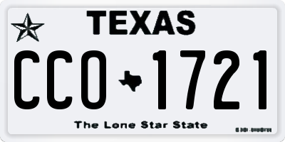 TX license plate CCO1721