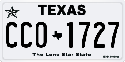 TX license plate CCO1727