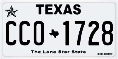 TX license plate CCO1728
