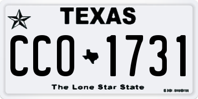TX license plate CCO1731