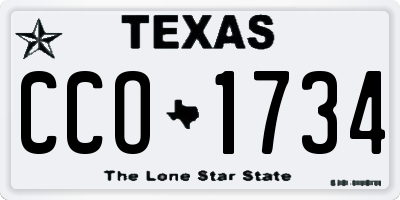 TX license plate CCO1734