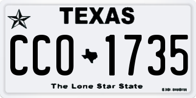 TX license plate CCO1735