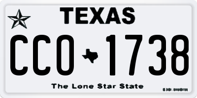 TX license plate CCO1738