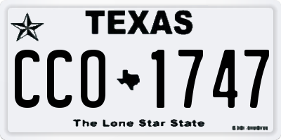 TX license plate CCO1747