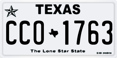 TX license plate CCO1763
