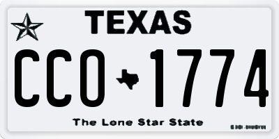 TX license plate CCO1774